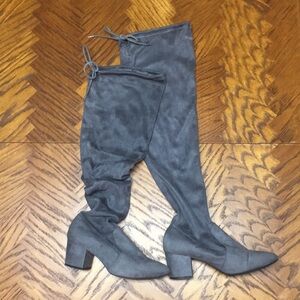 Charlotte Russe 8 over the knee grey suede boots